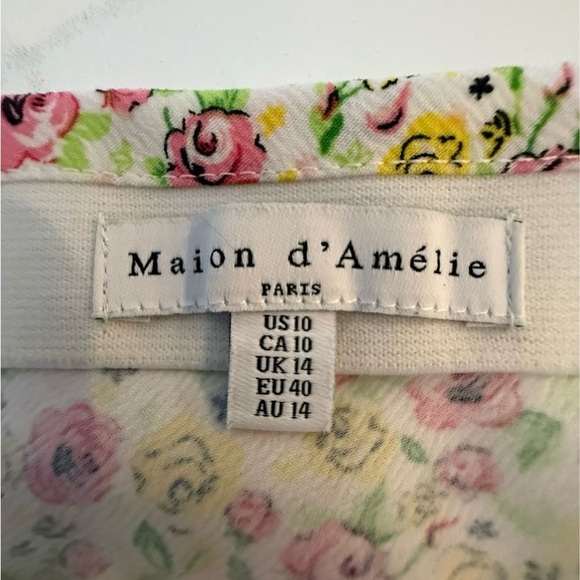 Maison d’Amelie Floral Cream Skirt, size 10 - Picture 2 of 7